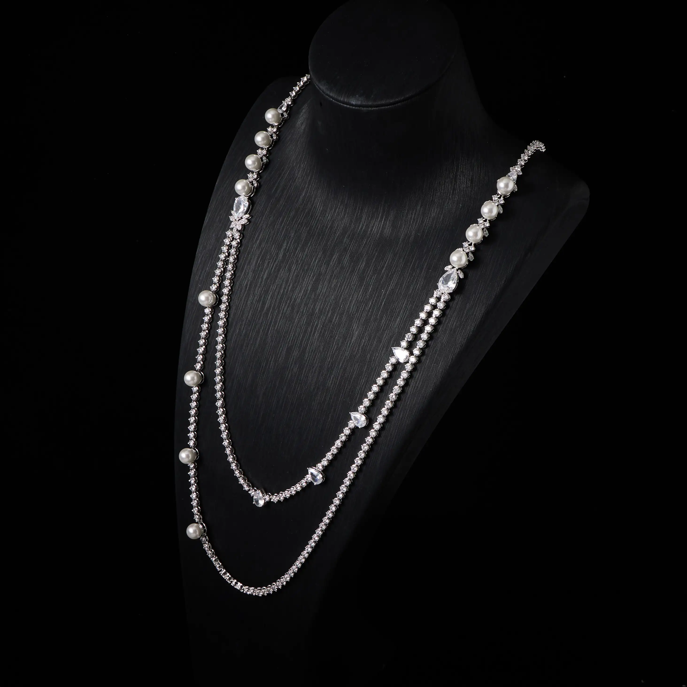 00070 3PCS Pearl Zirconia Jewelry Set, Double Layer Chain Necklace Dangle Earrings Ring, Bridal Wedding Engagement Party Gift
00070 3PCS Pearl Zirconia Jewelry Set, Double Layer Chain Necklace Dangle Earrings Ring, Bridal Wedding Engagement Party Gift