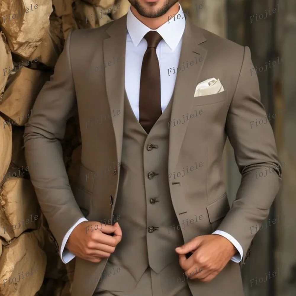 Dark Khaki Business Men Suit Groom Groomsman Wedding Party Formal Occasion Male Tuxedos 3 Piece Set Blazer Vest Pants B01
Dark Khaki Business Men Suit Groom Groomsman Wedding Party Formal Occasion Male Tuxedos 3 Piece Set Blazer Vest Pants B01