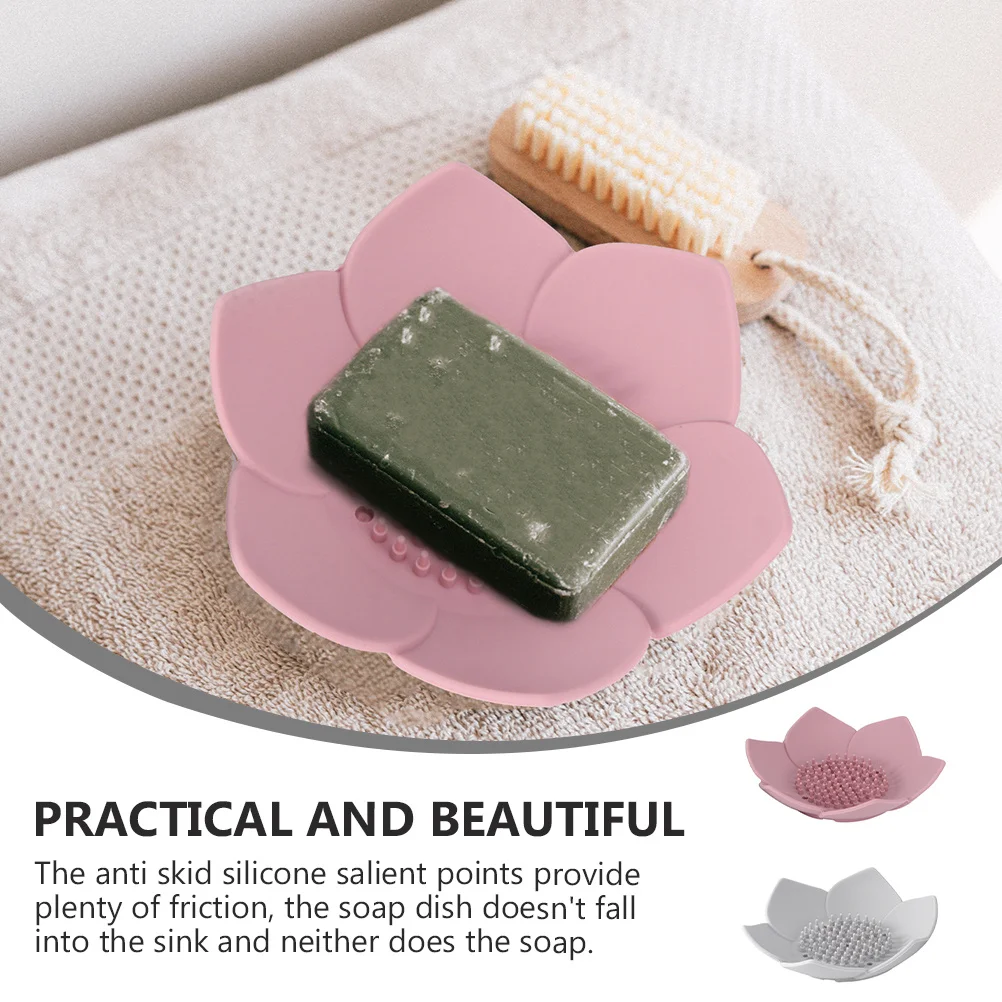 2pcs Silicone Soap Box Lotus Shape With Drain Non-Slip For Bathroom Bathtub Kitchen Toilet Soap Organizer Container
2pcs Silicone Soap Box Lotus Shape With Drain Non-Slip For Bathroom Bathtub Kitchen Toilet Soap Organizer Container