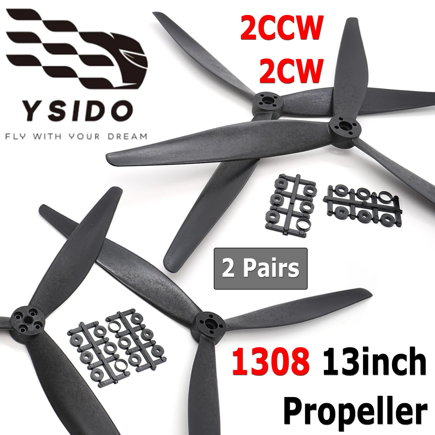 YSIDO 1308 13X8X3 13inch 3 Blade Glass Fiber Waterproof CW CCW Nylon Propeller for RC X-Class FPV Drone Racing Model DIY Parts
YSIDO 1308 13X8X3 13inch 3 Blade Glass Fiber Waterproof CW CCW Nylon Propeller for RC X-Class FPV Drone Racing Model DIY Parts
