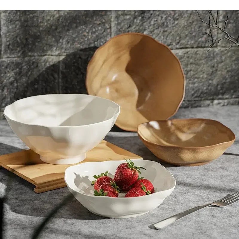 Ceramic Soup Bowl Restaurant Irregular Salad Fruit Dessert Bowls Pasta Snack Household Tableware
Ceramic Soup Bowl Restaurant Irregular Salad Fruit Dessert Bowls Pasta Snack Household Tableware