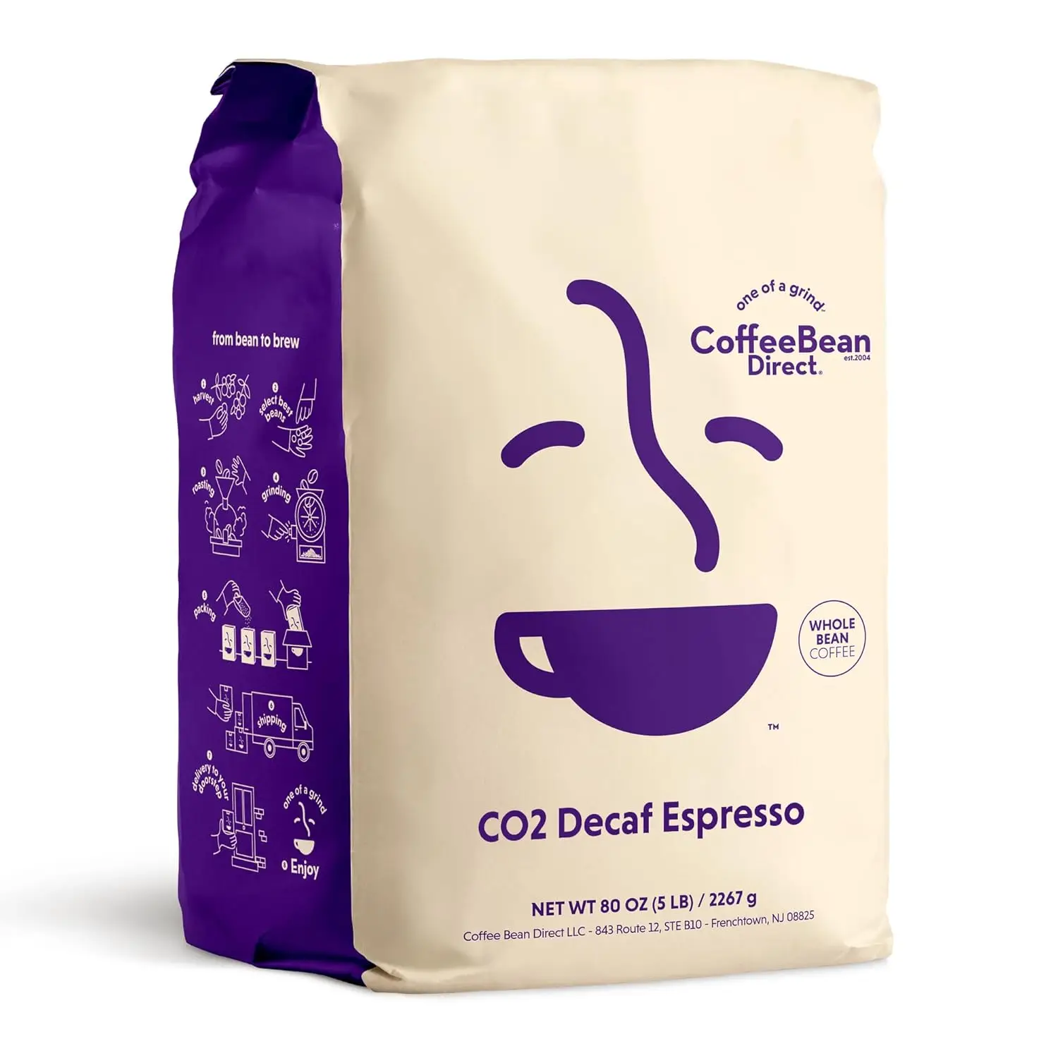 CO2 Decaf Espresso Whole Bean Coffee, Dark Roast, Arabica, 5lb
CO2 Decaf Espresso Whole Bean Coffee, Dark Roast, Arabica, 5lb