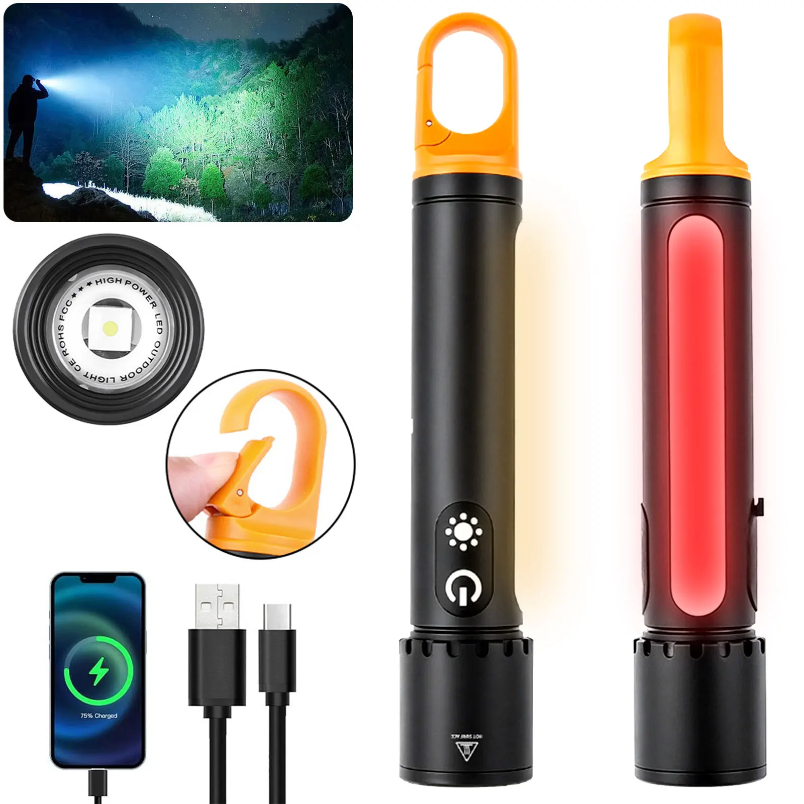 Мощный перезаряжаемый светодиодный фонарик из сплава, поисковые фонари, встроенный аккумулятор 21700, фонарик для рыбалки, охоты, кемпинга
Мощный перезаряжаемый светодиодный фонарик из сплава, поисковые фонари, встроенный аккумулятор 21700, фонарик для рыбалки, охоты, кемпинга 