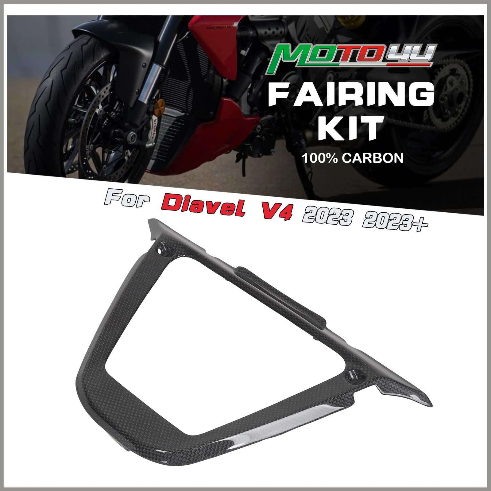 For Ducati Diavel V4 2023+ 2024 Full Carbon Fiber V Panel Bow Spoiler Middle Part Motorcycle Fairing Modification
For Ducati Diavel V4 2023+ 2024 Full Carbon Fiber V Panel Bow Spoiler Middle Part Motorcycle Fairing Modification