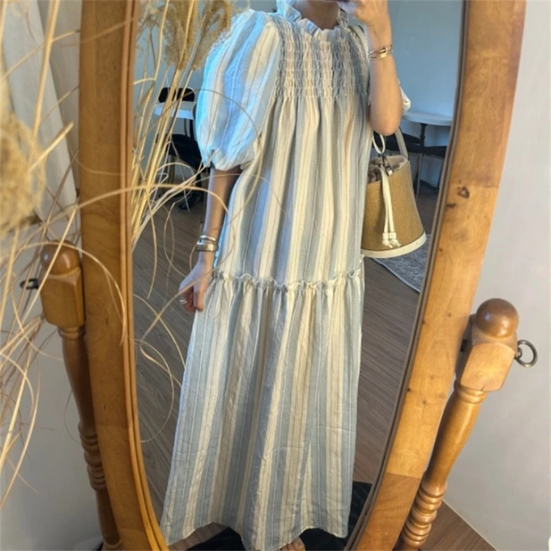 Sweet Lazy Sle Stand Collar Pleated Bubble Sve Loose Dr Cotton 00% Summer 2025 Women's Faion Dr
Sweet Lazy Sle Stand Collar Pleated Bubble Sve Loose Dr Cotton 00% Summer 2025 Women's Faion Dr