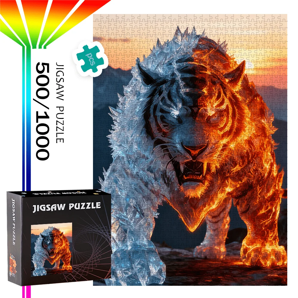 500pcs or 1000pcs Tiger-Shaped Jigsaw Puzzles - Challenging Intermediate Level with Tiger-Themed Pieces, Portable Box Suitable
500pcs or 1000pcs Tiger-Shaped Jigsaw Puzzles - Challenging Intermediate Level with Tiger-Themed Pieces, Portable Box Suitable