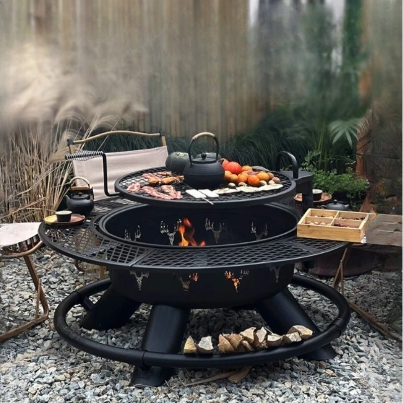Outdoor Artisan BBQ Grill Household Garden BBQ Grill Outdoor Firewood Stove Fireplace Tea Boiling Bonfire Basin Grill Table 
Outdoor Artisan BBQ Grill Household Garden BBQ Grill Outdoor Firewood Stove Fireplace Tea Boiling Bonfire Basin Grill Table