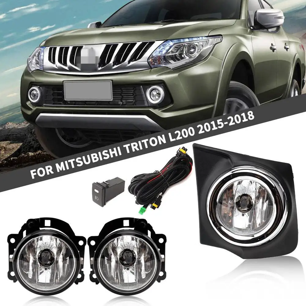July King Car Fog Lamp Assembly Kit for Mitsubishi L200 Triton 2015-2018, 4300K Halogen Fog Lamp Blub + Cover + Harness + Switch
July King Car Fog Lamp Assembly Kit for Mitsubishi L200 Triton 2015-2018, 4300K Halogen Fog Lamp Blub + Cover + Harness + Switch