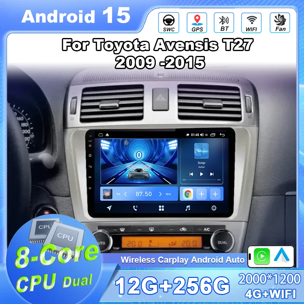 Android 15 Carplay Android For Toyota Avensis T27 2009 -2015 Auto Car Multimedia Video Player Radio Stereo GPS Navigation 4GBT
Android 15 Carplay Android For Toyota Avensis T27 2009 -2015 Auto Car Multimedia Video Player Radio Stereo GPS Navigation 4GBT