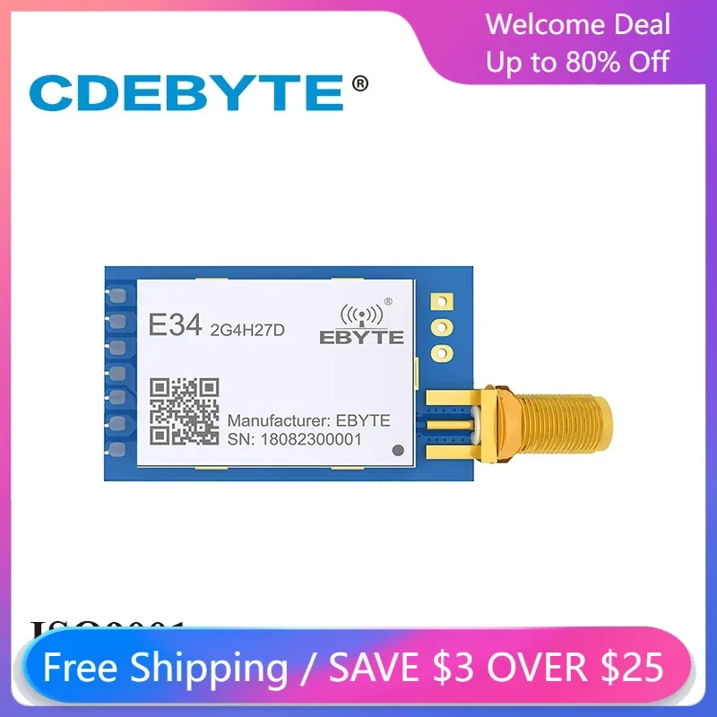 E34-2G4H27D-V2.0 nRF24L01P IoT Беспроводная перестройка частоты UART 2,4 ГГц 27 дБм SMA разъем Uhf nRF24L01 + PA RF модуль
E34-2G4H27D-V2.0 nRF24L01P IoT Беспроводная перестройка частоты UART 2,4 ГГц 27 дБм SMA разъем Uhf nRF24L01 + PA RF модуль