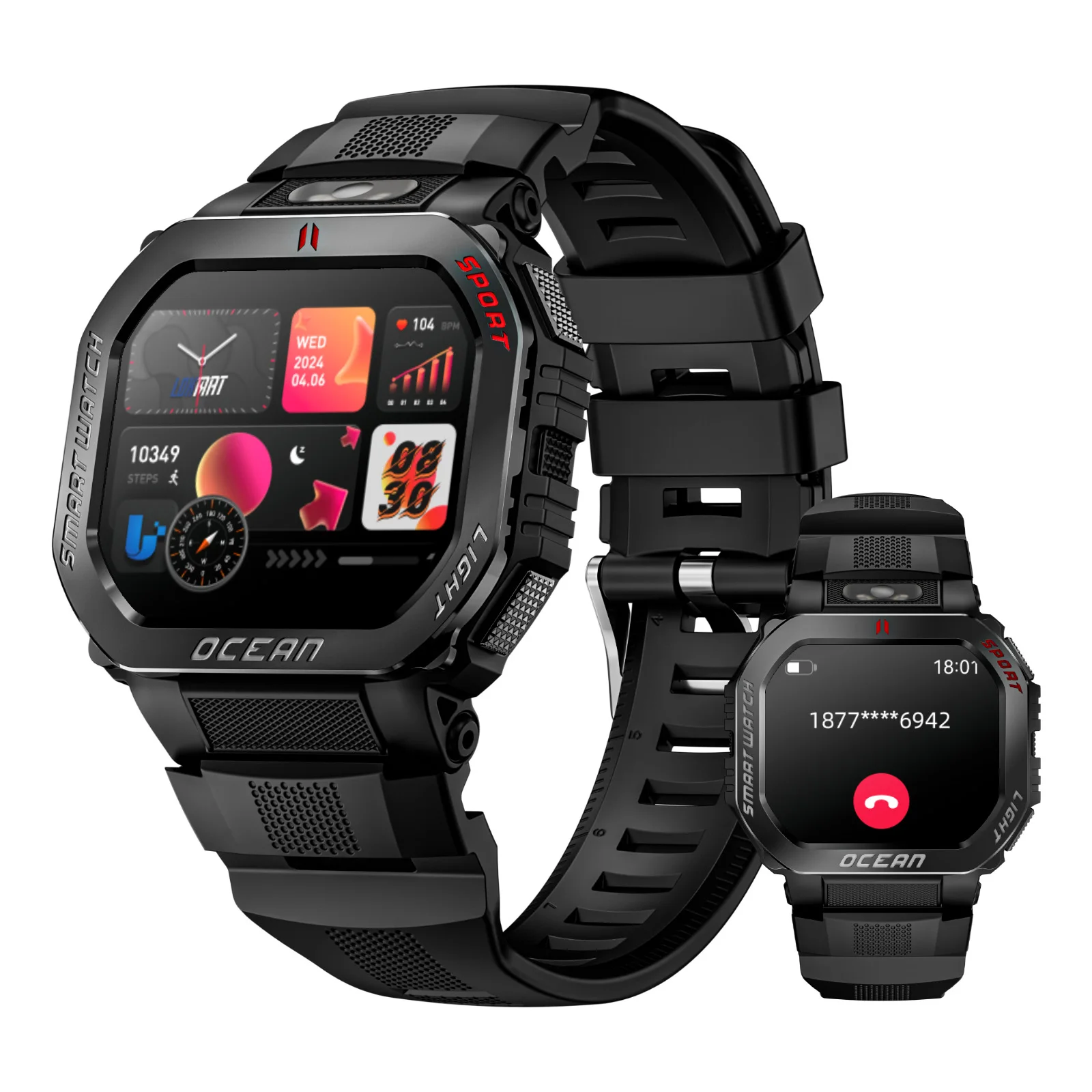 LOKMAT OCEAN GT Смарт-часы Спортивные часы на открытом воздухе Bluetooth-вызовы Сообщение Push с фонариком Монитор сердечного ритма Длительное использование
LOKMAT OCEAN GT Смарт-часы Спортивные часы на открытом воздухе Bluetooth-вызовы Сообщение Push с фонариком Монитор сердечного ритма Длительное использование