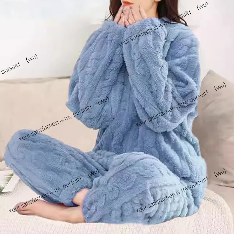 Женский пижамный комплект, зимняя одежда для сна с круглым вырезом, свободный топ с длинными рукавами, комплекты брюк с эластичной резинкой на талии, брюки, одинаковые комплекты больших размеров
Женский пижамный комплект, зимняя одежда для сна с круглым вырезом, свободный топ с длинными рукавами, комплекты брюк с эластичной резинкой на талии, брюки, одинаковые комплекты больших размеров