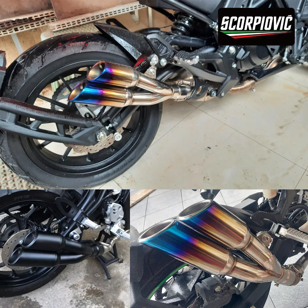 Motorcycle Exhaust Universal Thunder Dual Outlet Tail Muffler 51mm Slip On Pipe Moto Performance Parts
Motorcycle Exhaust Universal Thunder Dual Outlet Tail Muffler 51mm Slip On Pipe Moto Performance Parts