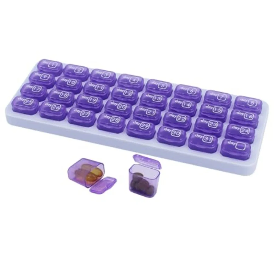 Montly Pill Organizer, Large Travel Pill 31 Day, Daily Pill, Pill older Container tamin, Medicine, plement, Fis, Purple
Montly Pill Organizer, Large Travel Pill 31 Day, Daily Pill, Pill older Container tamin, Medicine, plement, Fis, Purple