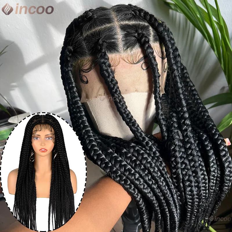 36 Inch Knotless Box Braided Wigs Synthetic Full Lace Front Braids Wig for Black Women Cornorw Braiding Hair 
36 Inch Knotless Box Braided Wigs Synthetic Full Lace Front Braids Wig for Black Women Cornorw Braiding Hair