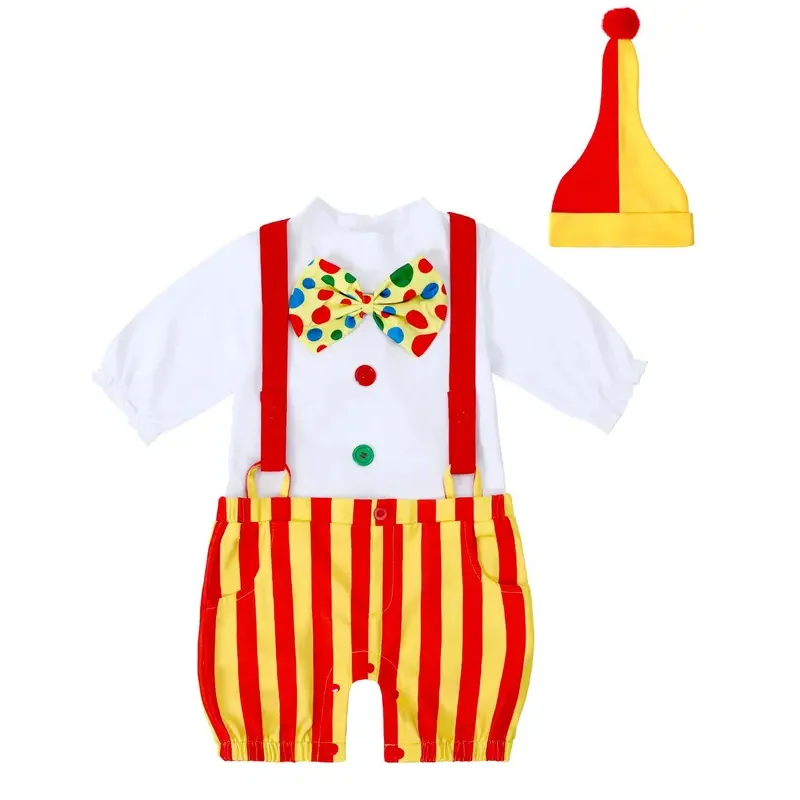 Baby Clown Costume Carnival Purim Boys Girls Circus Jumpsuit Toddler Halloween Cosplay Outfit Sets with Hat
Baby Clown Costume Carnival Purim Boys Girls Circus Jumpsuit Toddler Halloween Cosplay Outfit Sets with Hat