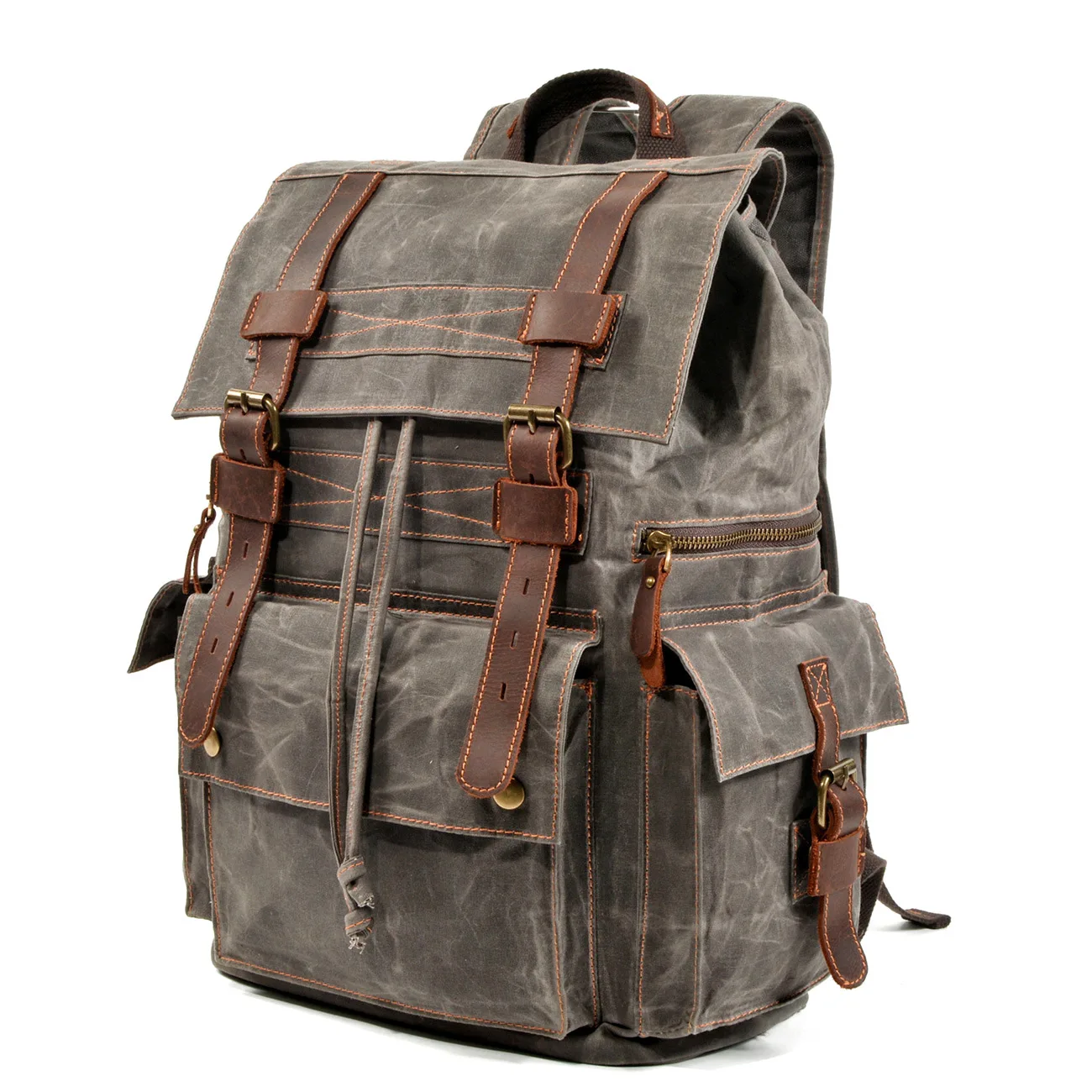 Utility - Style Waxed Canvas Backpack, Distressed Leather & Brass Hardware, Coffee/Celadon Vintage Rucksack
Utility - Style Waxed Canvas Backpack, Distressed Leather & Brass Hardware, Coffee/Celadon Vintage Rucksack