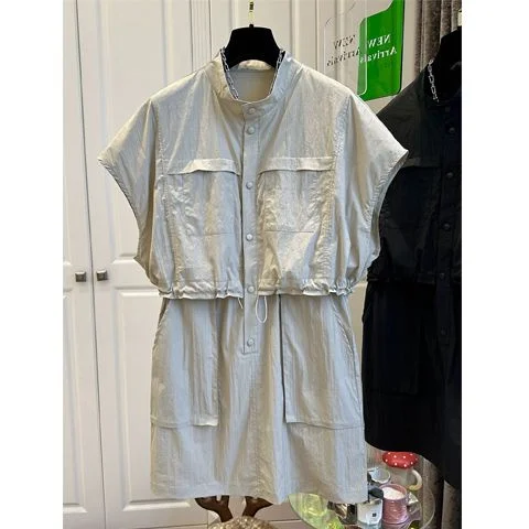 plus Size Women's Workwear Dress Drawstring Loose Casual Meat Concealing A-Line Skirt Trendy Summer Clothing Large Size
plus Size Women's Workwear Dress Drawstring Loose Casual Meat Concealing A-Line Skirt Trendy Summer Clothing Large Size