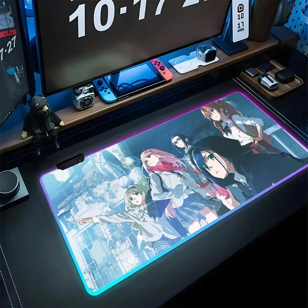 Zero Two Darling In The FranXX Mouse Simple Pad Gaming Rgb Mousepad Backlit Keyboard Gamer Girl Xxl Laptop Mat Table Pads Deskpa