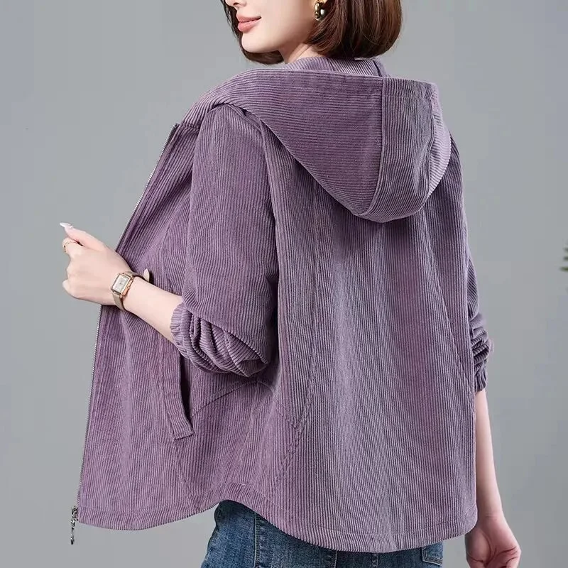 Mother Corduroy Jacket Female 2025 Spring Autumn New Middle-Aged Elderly Windbreaker Coat Women's Hooded Outwear Casual Overcoat
Mother Corduroy Jacket Female 2025 Spring Autumn New Middle-Aged Elderly Windbreaker Coat Women's Hooded Outwear Casual Overcoat