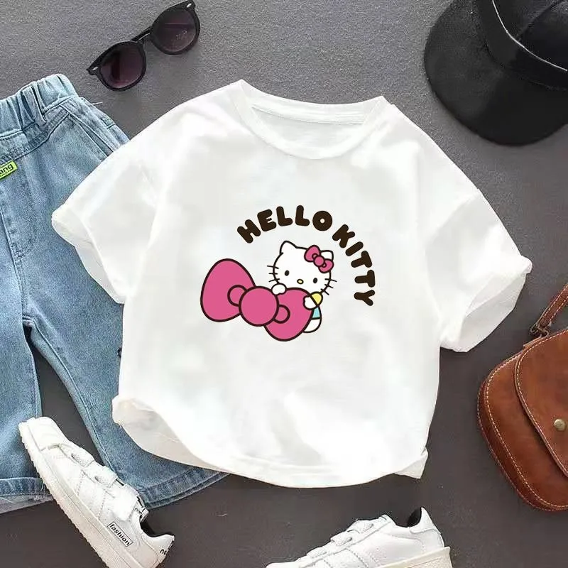 Sweet Hello Kitty Anime Kawaii Sanrio Ins Pure Cotton Short Sleeved Shirt Cute Baby Summer Clothes Lovely Gifts for Kids
Sweet Hello Kitty Anime Kawaii Sanrio Ins Pure Cotton Short Sleeved Shirt Cute Baby Summer Clothes Lovely Gifts for Kids