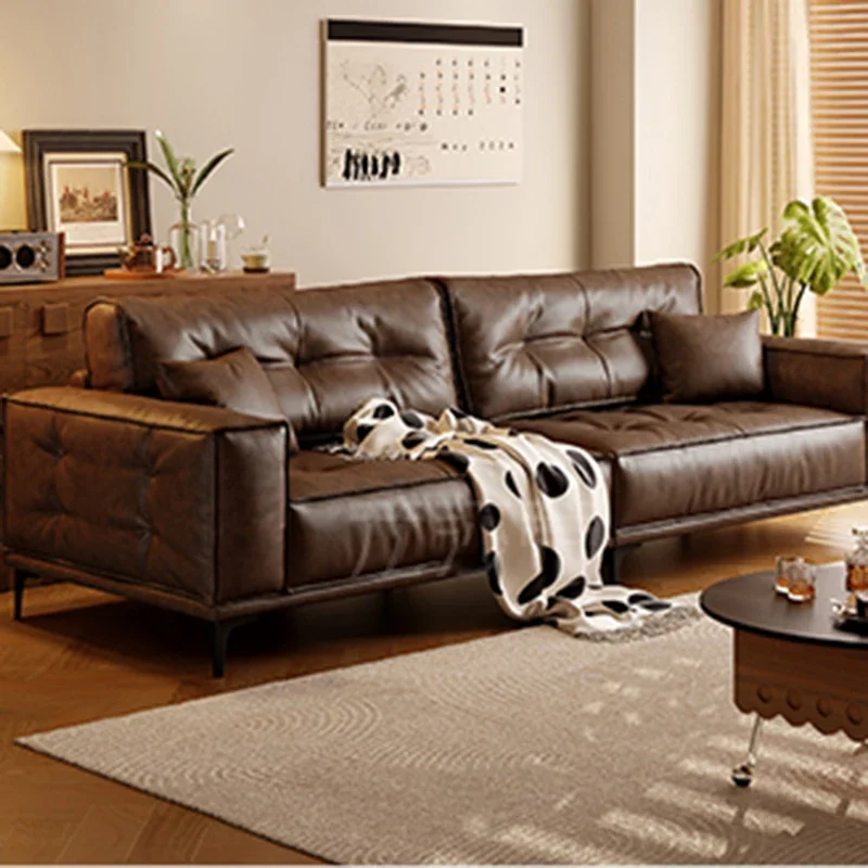 Designer Designer Brown Living Room Sofas Adults Villa Oversize Leather Lazy Living Room Sofa Canape Divano Postmodern Furniture 
Designer Designer Brown Living Room Sofas Adults Villa Oversize Leather Lazy Living Room Sofa Canape Divano Postmodern Furniture