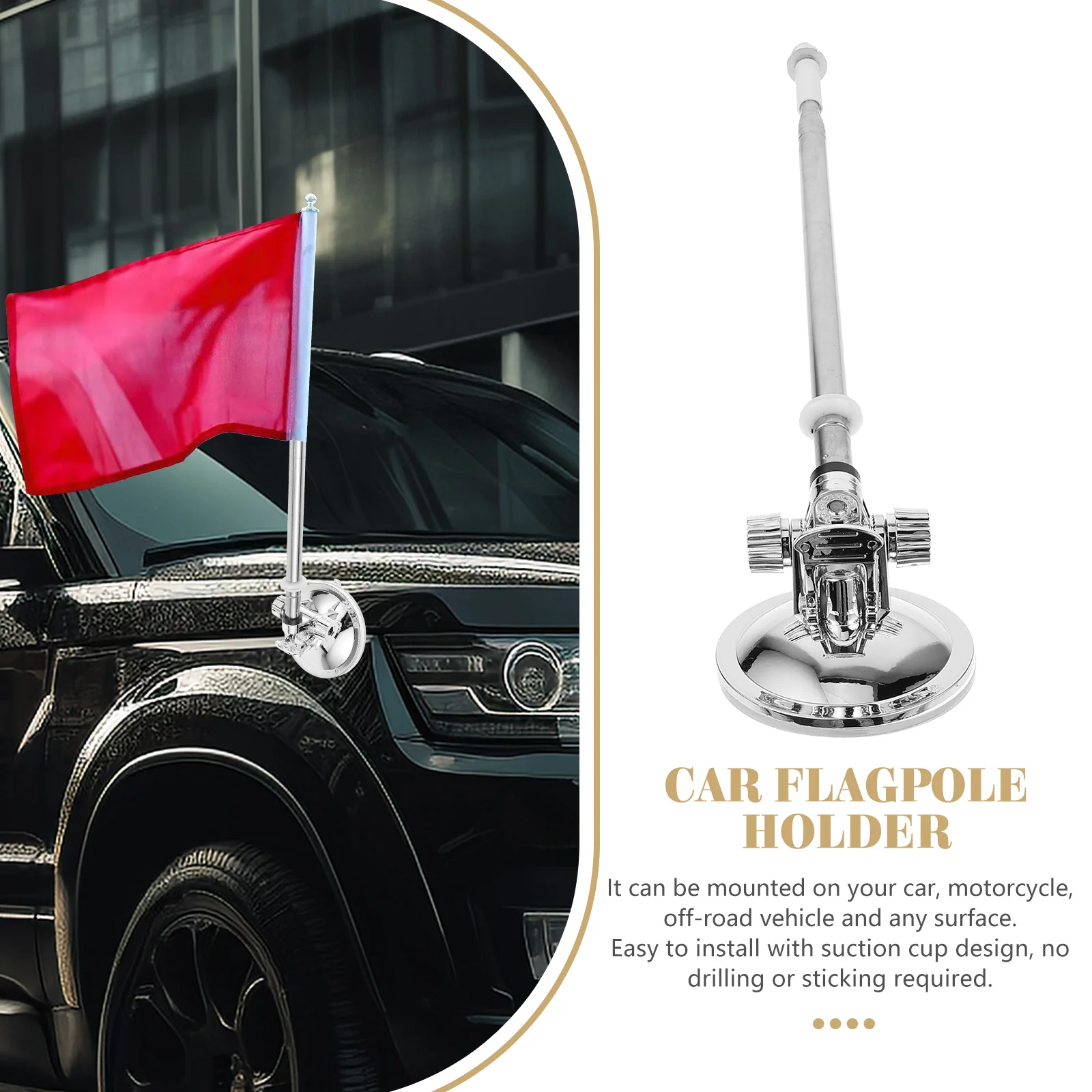 Car Flagpole Holder Adjustable Metal Bracket Suction Mount Durable Flagpole Stand Vehicle Flag Mount Flag Pole Telescopic
Car Flagpole Holder Adjustable Metal Bracket Suction Mount Durable Flagpole Stand Vehicle Flag Mount Flag Pole Telescopic