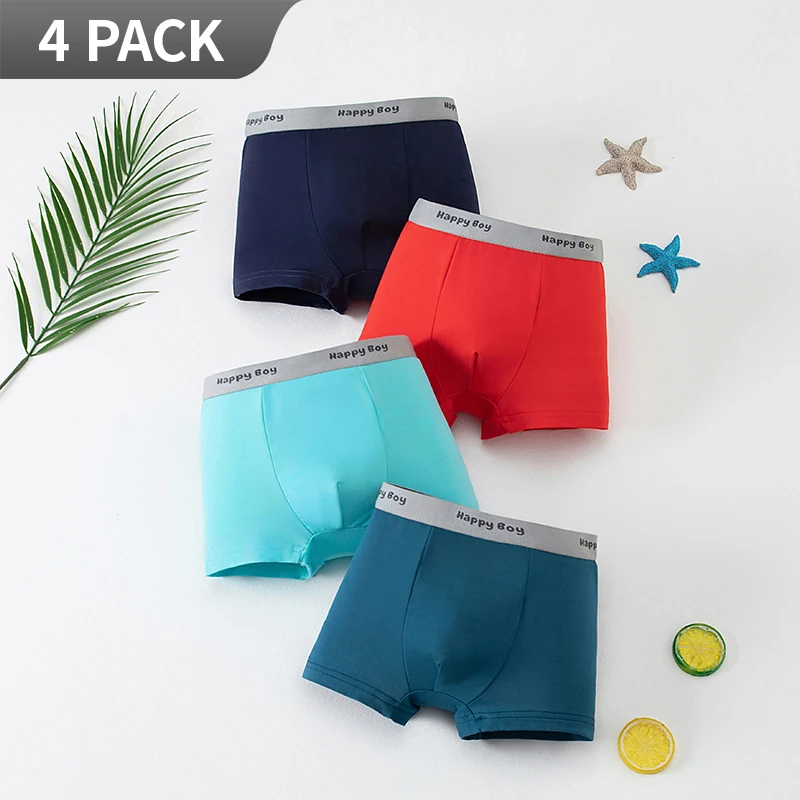 4-piece set of boys' four season solid color underwear, boxer shorts, children's comfortable shorts, elastic waisted home pants
4-piece set of boys' four season solid color underwear, boxer shorts, children's comfortable shorts, elastic waisted home pants