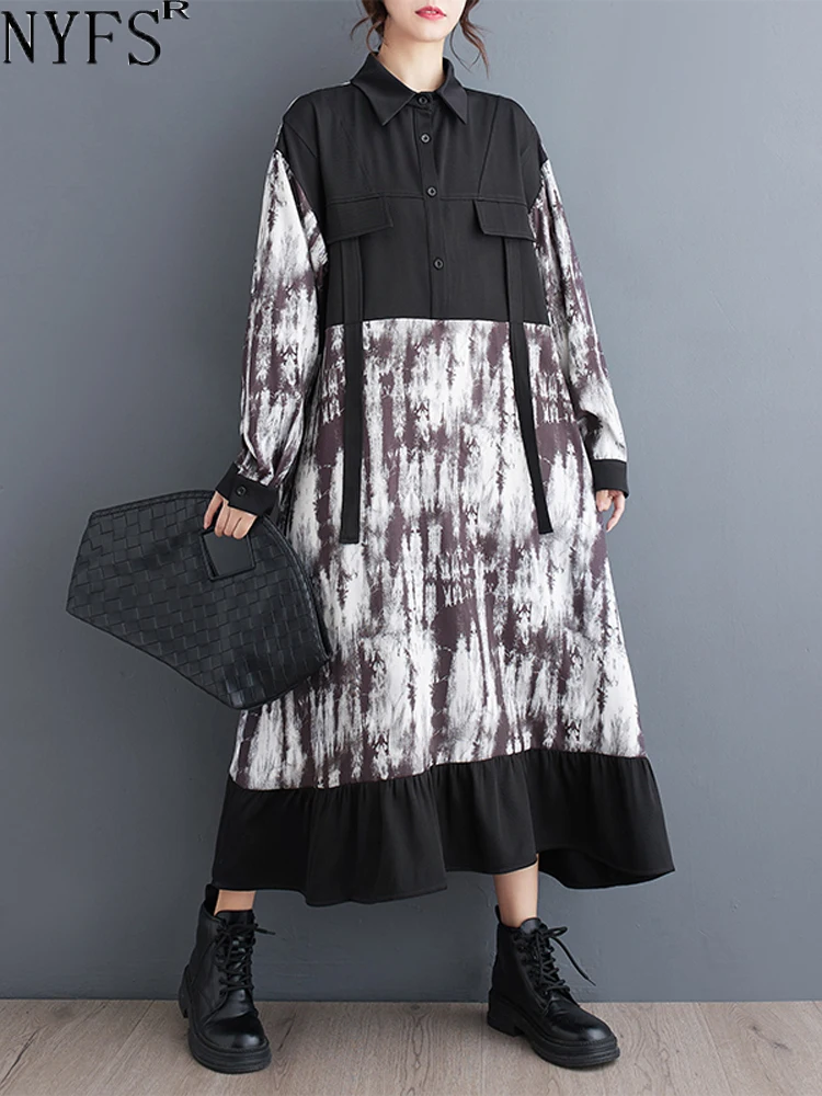 NYFS 2023 New Autumn Vintage Womens Dresses Vestidos Robe Elbise Loose Plus Size Fashion Print Patchwork Shirt Dresses
NYFS 2023 New Autumn Vintage Womens Dresses Vestidos Robe Elbise Loose Plus Size Fashion Print Patchwork Shirt Dresses