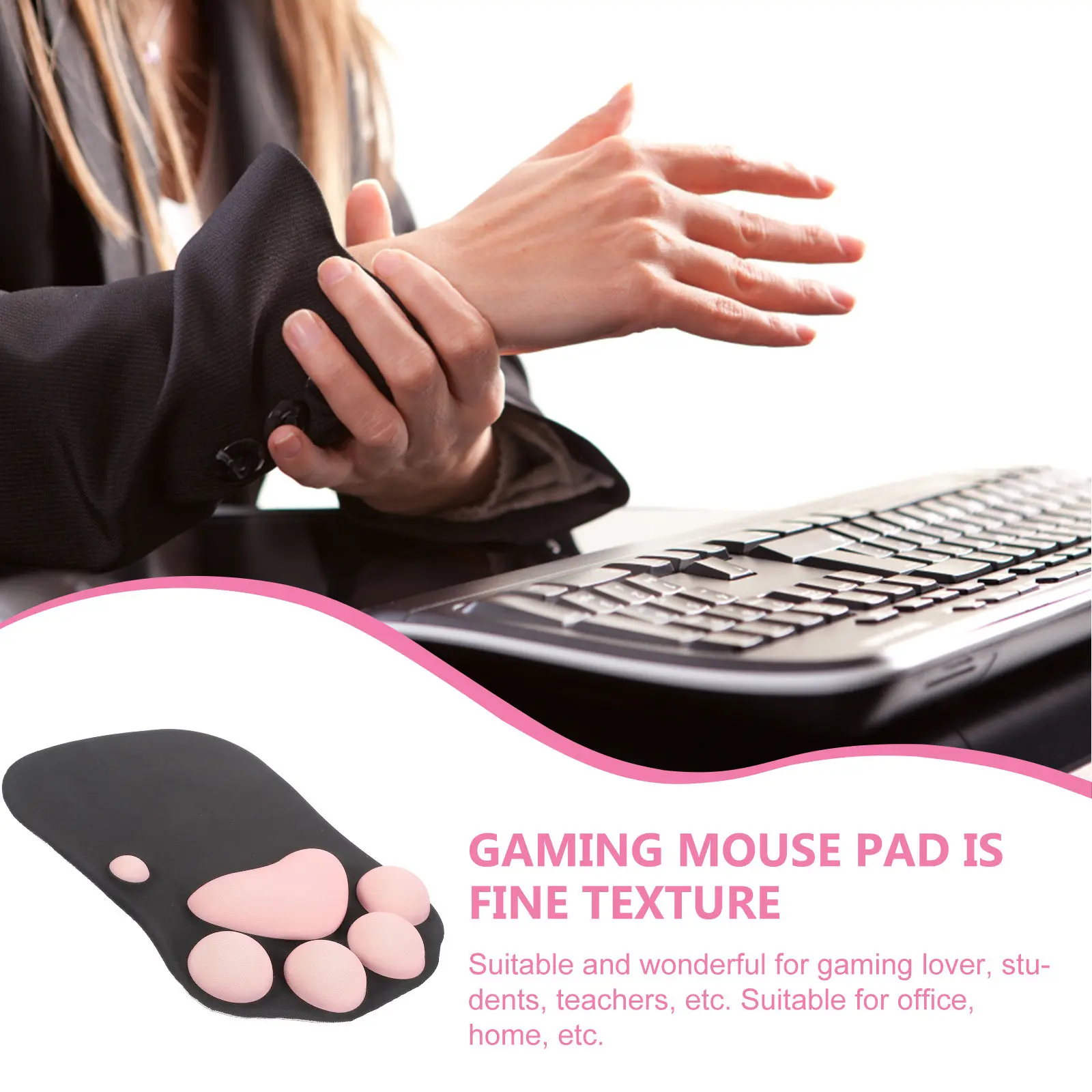 Ergonomic Cat Paw Silicone Mouse Pad with Wrist Support for Long Hours Gaming Office and Study Sessions Wrist Rest Mouse Pad
Ergonomic Cat Paw Silicone Mouse Pad with Wrist Support for Long Hours Gaming Office and Study Sessions Wrist Rest Mouse Pad