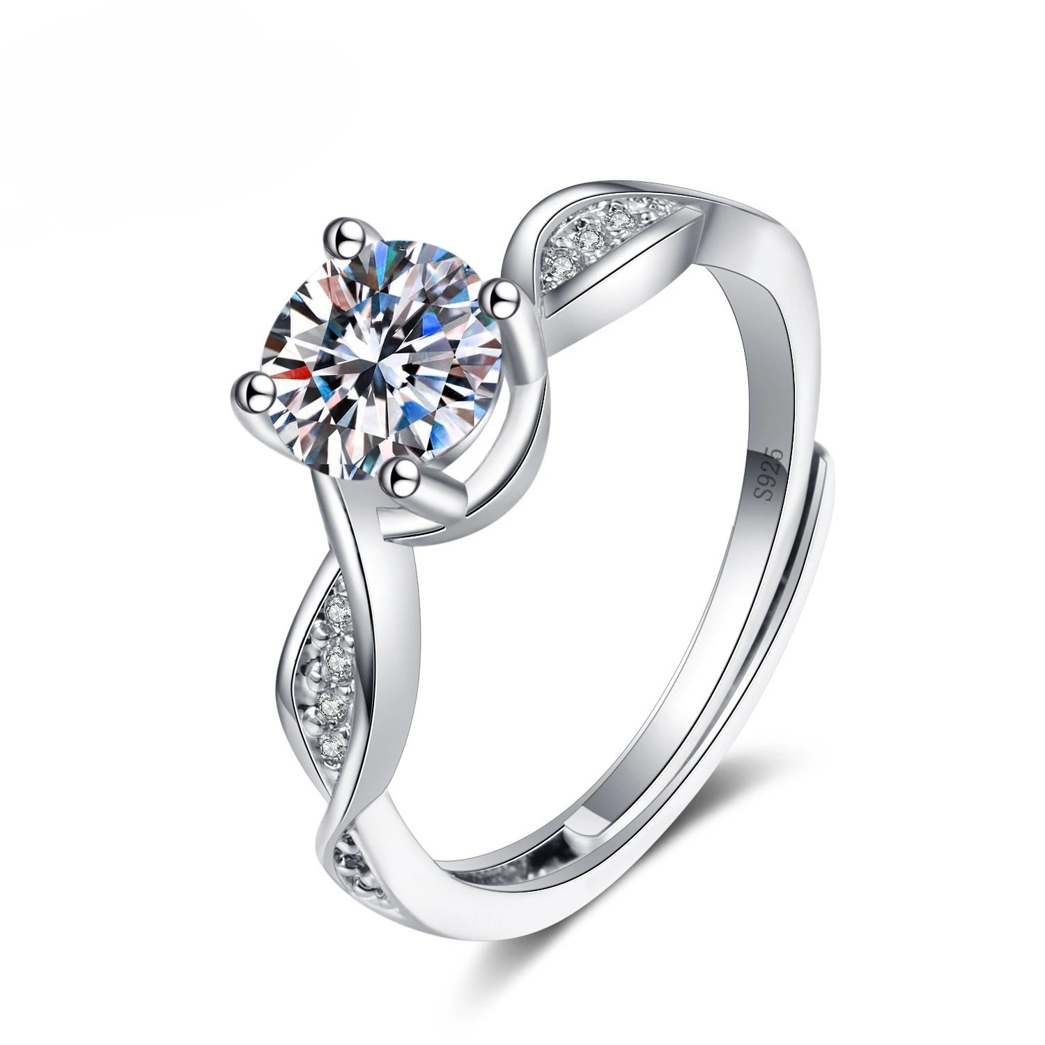 925 Sterling Silver Ring Twisted Four-claw Zircon Ring Ladies Fashion Minimalist Birthday Party Wedding Anniversary Jewelry Gift
925 Sterling Silver Ring Twisted Four-claw Zircon Ring Ladies Fashion Minimalist Birthday Party Wedding Anniversary Jewelry Gift