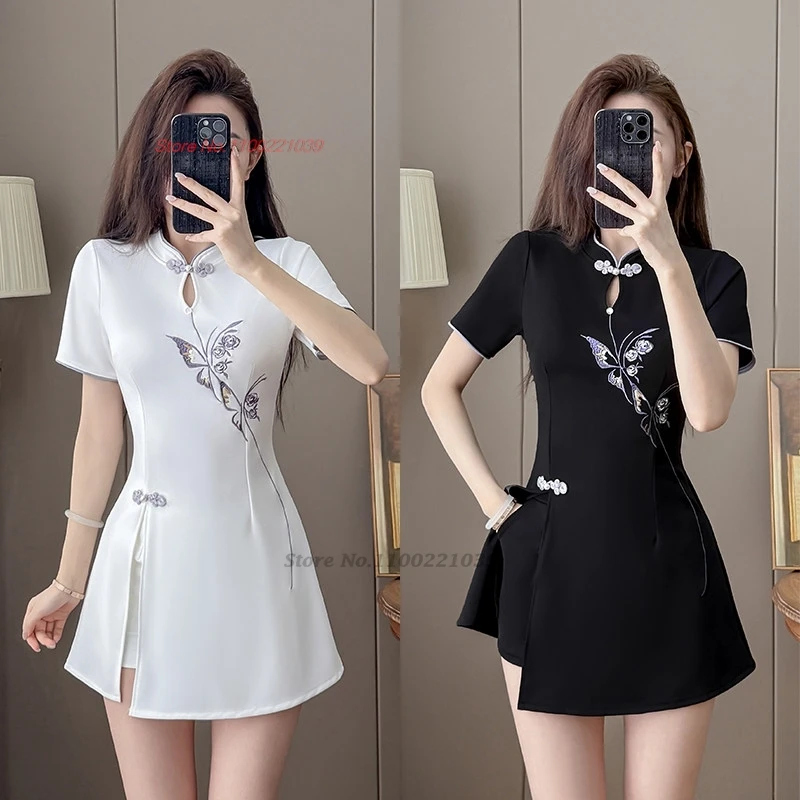 2026 chinese sexy nightclub dress beauty uniform improved cheongsam butterfly embroidery qipao dress+shorts hotel spa work dress
2026 chinese sexy nightclub dress beauty uniform improved cheongsam butterfly embroidery qipao dress+shorts hotel spa work dress