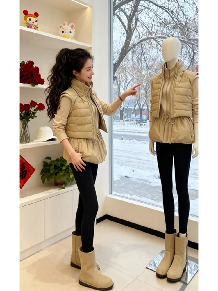 Stylish Winter Fashion Women's Jacket And Vest Set High-End Feeling Casual Style down Cotton Jacket Vest Two-Piece Suit
Stylish Winter Fashion Women's Jacket And Vest Set High-End Feeling Casual Style down Cotton Jacket Vest Two-Piece Suit