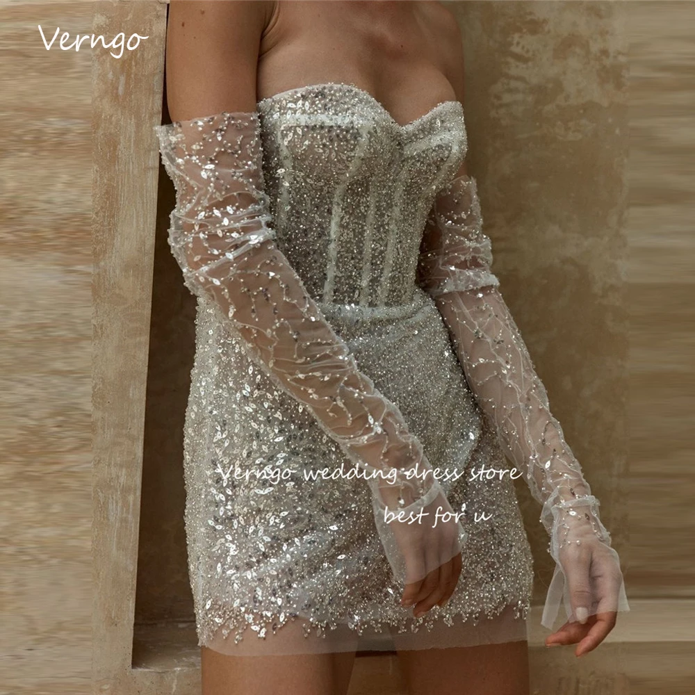 Verngo Sparkly Glitter Short Wedding Dresses Sweetheart Long Sleeves Mini Modern 2023 Bridal Gowns Bride Princess Dress Shiny
Verngo Sparkly Glitter Short Wedding Dresses Sweetheart Long Sleeves Mini Modern 2023 Bridal Gowns Bride Princess Dress Shiny