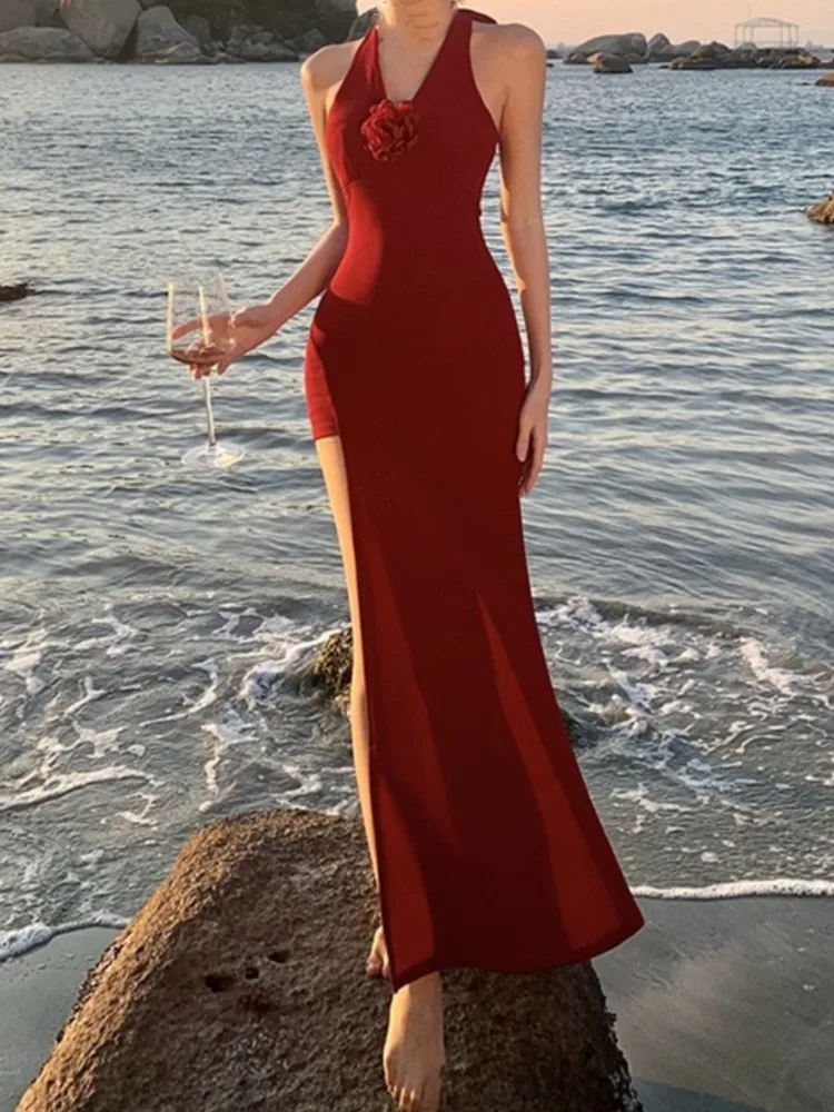Elegant Halter V-Neck Women's Evening Dresses Fashion Sexy Backless Beach Holiday Vestidos Chic Dress New Robe Spring Summer
Elegant Halter V-Neck Women's Evening Dresses Fashion Sexy Backless Beach Holiday Vestidos Chic Dress New Robe Spring Summer