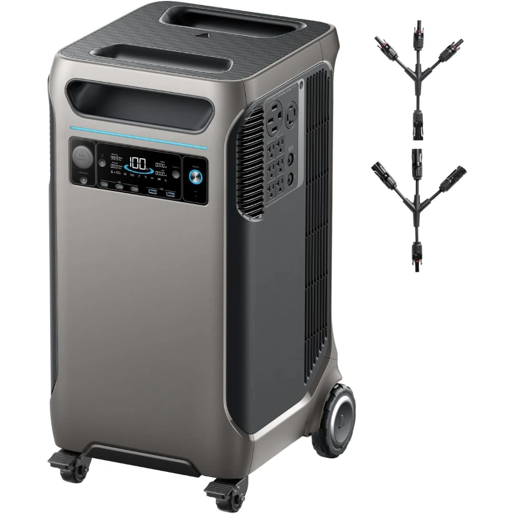 Portable Power Station, 3840Wh, LiFePO4 Batteries, Ultra-High 6000W AC Output with 120V/240V, Home Backup, Solar Generator
Portable Power Station, 3840Wh, LiFePO4 Batteries, Ultra-High 6000W AC Output with 120V/240V, Home Backup, Solar Generator