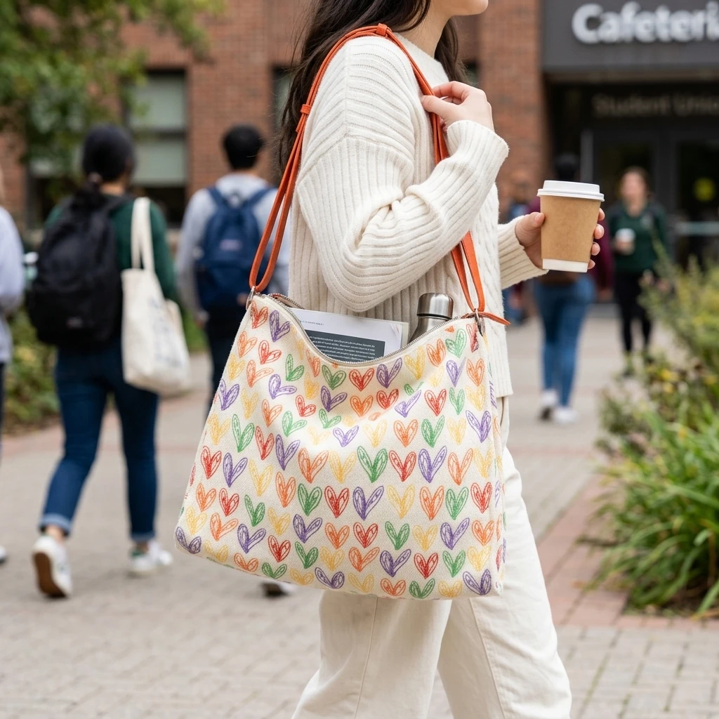 Canvas Tote Bag Thickened Heart Print Large Capacity Shoulder Handbag for College Students Work Commute Travel Durable
Canvas Tote Bag Thickened Heart Print Large Capacity Shoulder Handbag for College Students Work Commute Travel Durable