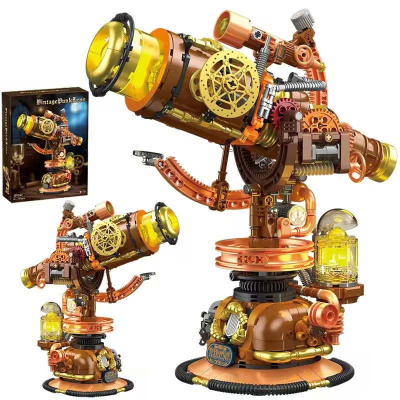 NEW Punk Telescope with Light Building Blocks Set Room Decoration Vintage Lens MOC Bricks Christmas Gifts Kids Adults
NEW Punk Telescope with Light Building Blocks Set Room Decoration Vintage Lens MOC Bricks Christmas Gifts Kids Adults