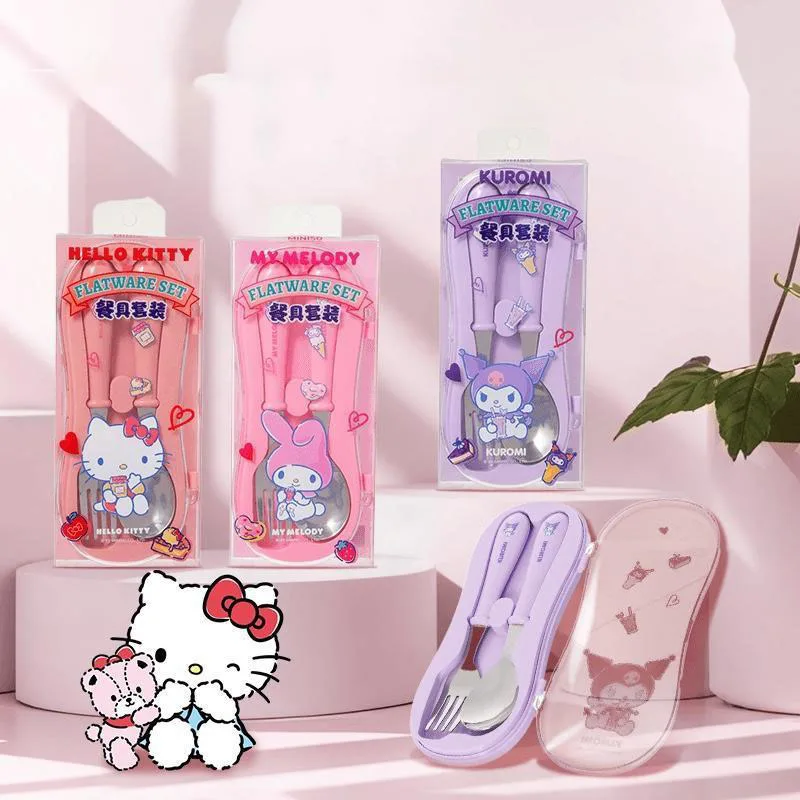 Hello Kitty My Melody Sanrio Kawaii Anime Portable Tableware Set Cute Kuromi Coffee Spoon Stainless Steel Spoon Toys for Gifts
Hello Kitty My Melody Sanrio Kawaii Anime Portable Tableware Set Cute Kuromi Coffee Spoon Stainless Steel Spoon Toys for Gifts