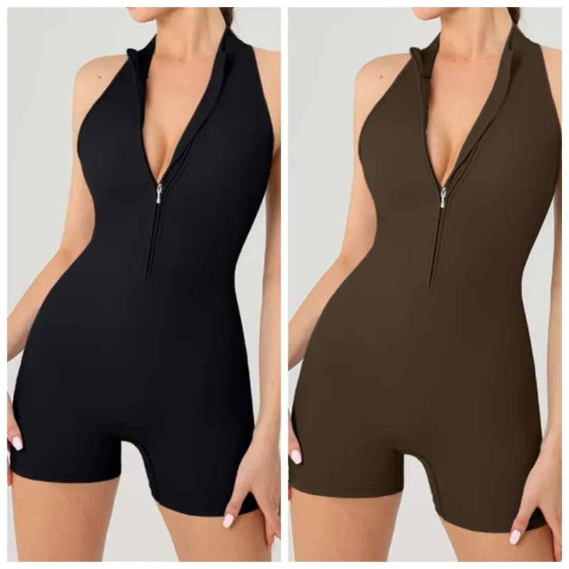 Two-piece Zipper Sports Jumpsuit Short Style Women's Yoga Set Fitness Tights Fitness Jumpsuit Women's Chest Push Training
Two-piece Zipper Sports Jumpsuit Short Style Women's Yoga Set Fitness Tights Fitness Jumpsuit Women's Chest Push Training