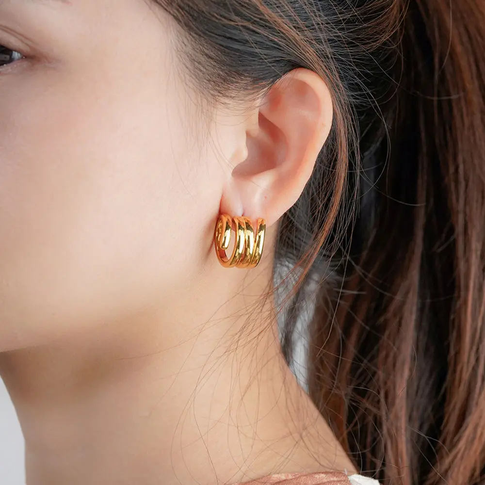 ENFASHION Aretes De Mujer Geometry LIne Hoop Earrings For Women Stainless steel 18K Plated Gold Fashion Jewelry Darilywear E1803
ENFASHION Aretes De Mujer Geometry LIne Hoop Earrings For Women Stainless steel 18K Plated Gold Fashion Jewelry Darilywear E1803