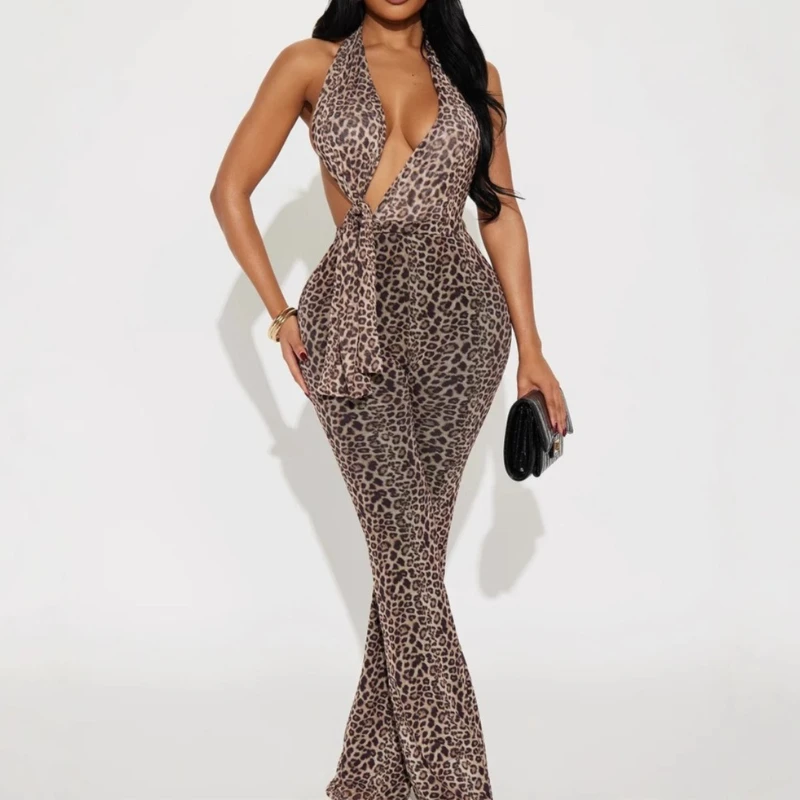 Women Sexy Party Halter Leopard Print Skinny Sleeveless Elastic Jumpsuit 2025 Backless Rompers One Piece Suit Playsuit
Women Sexy Party Halter Leopard Print Skinny Sleeveless Elastic Jumpsuit 2025 Backless Rompers One Piece Suit Playsuit