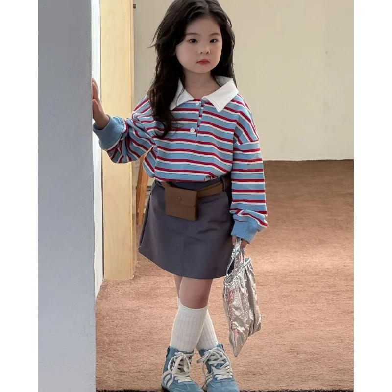 Girls' Faionable Striped Loose Fit Long Sve Ne Sweatirt Casual Sle Autumn New Arrival Children's Wear Cotton Bag Hip Skirt
Girls' Faionable Striped Loose Fit Long Sve Ne Sweatirt Casual Sle Autumn New Arrival Children's Wear Cotton Bag Hip Skirt