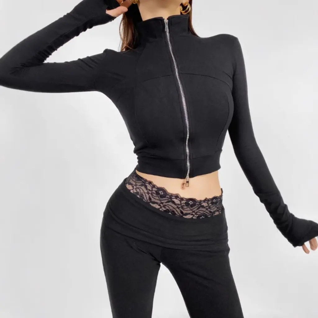 Осенняя новинка 24, женская спортивная одежда в американском стиле, повседневный кардиган с высоким воротом и двойной молнией, короткая куртка с вертикальным вырезом и длинными рукавами
Осенняя новинка 24, женская спортивная одежда в американском стиле, повседневный кардиган с высоким воротом и двойной молнией, короткая куртка с вертикальным вырезом и длинными рукавами