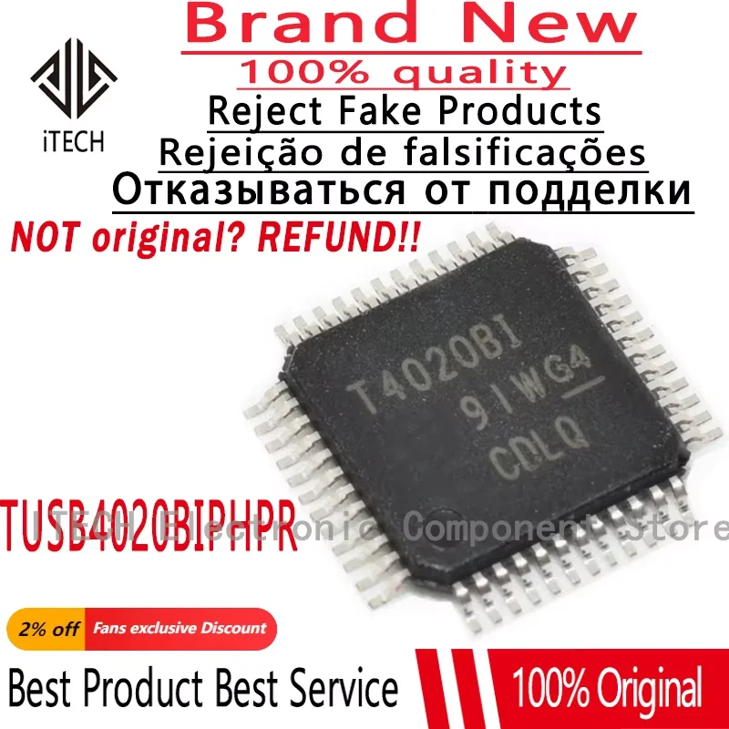 5 шт./лот, оригинальные микросхемы T402BI TUSB4020BIPHPR TUSB4020 TUSB4020BI QFP-48 USB Driver IC, новые и оригинальные
5 шт./лот, оригинальные микросхемы T402BI TUSB4020BIPHPR TUSB4020 TUSB4020BI QFP-48 USB Driver IC, новые и оригинальные