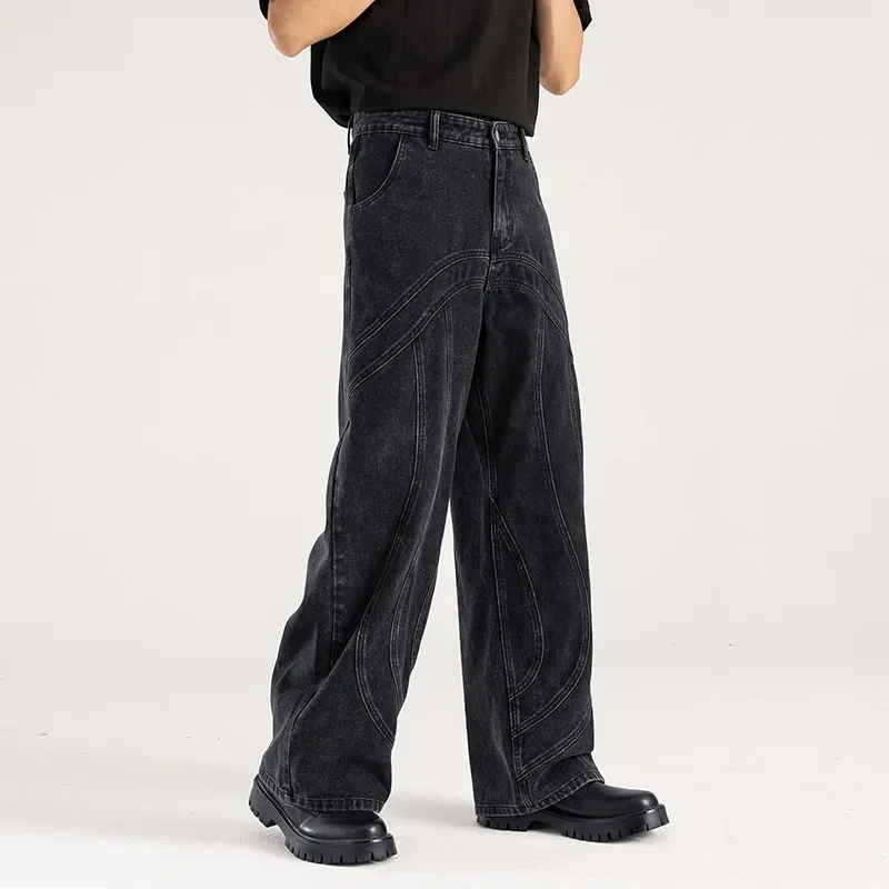 Men Retro Patchwork Straight-leg Jeans, High-necked Trendy Brand, Handsome and Loose Wide-leg Flared Pants for Autumn and Winter
Men Retro Patchwork Straight-leg Jeans, High-necked Trendy Brand, Handsome and Loose Wide-leg Flared Pants for Autumn and Winter