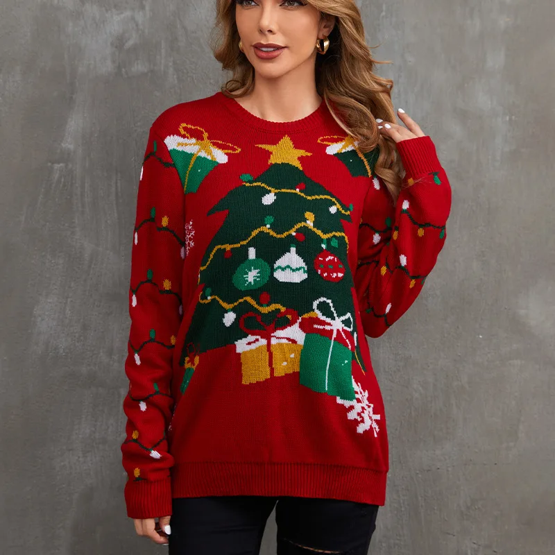 ropa mujer tendencia 2025 Christmas Fashion Print Round Neck Long Sleeve Knitted Loose All-Match Pullover Sweater autumn sweater
ropa mujer tendencia 2025 Christmas Fashion Print Round Neck Long Sleeve Knitted Loose All-Match Pullover Sweater autumn sweater