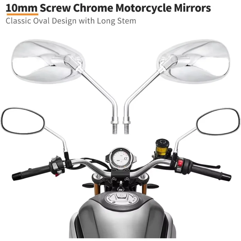 Universal 10mm Chrome Rearview Mirrors Motorcycle Motocross Scooter E-bike Racing Motorbike Side Mirror Rear View Accessories
Universal 10mm Chrome Rearview Mirrors Motorcycle Motocross Scooter E-bike Racing Motorbike Side Mirror Rear View Accessories