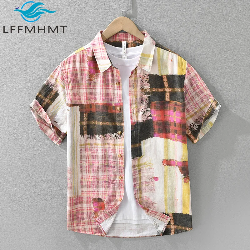 8188 Creative Patchwork Plaided Print Men's Shirt Summer Fashion Good Quality 100% Cotton Loose Casual Streetwear Blouse Male
8188 Creative Patchwork Plaided Print Men's Shirt Summer Fashion Good Quality 100% Cotton Loose Casual Streetwear Blouse Male