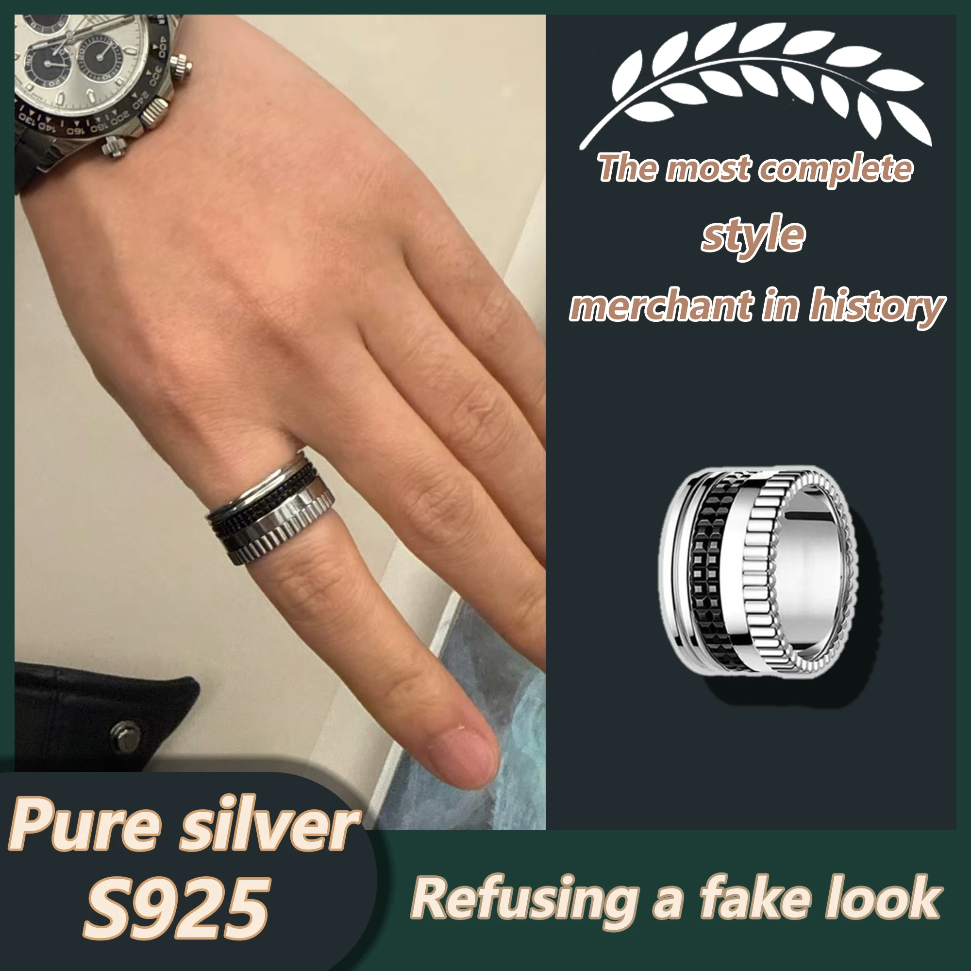 Smooth Double Row Black Ceramic Ring Solid Silver S925 High Quality Temperament Wide Edition Ring Quatre Series Holiday Gift
Smooth Double Row Black Ceramic Ring Solid Silver S925 High Quality Temperament Wide Edition Ring Quatre Series Holiday Gift